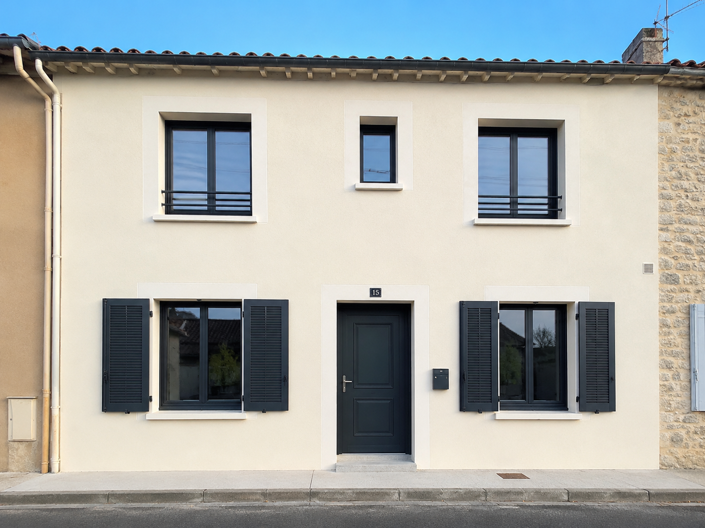Façade de pavillon ravalée à Saint-Herblain